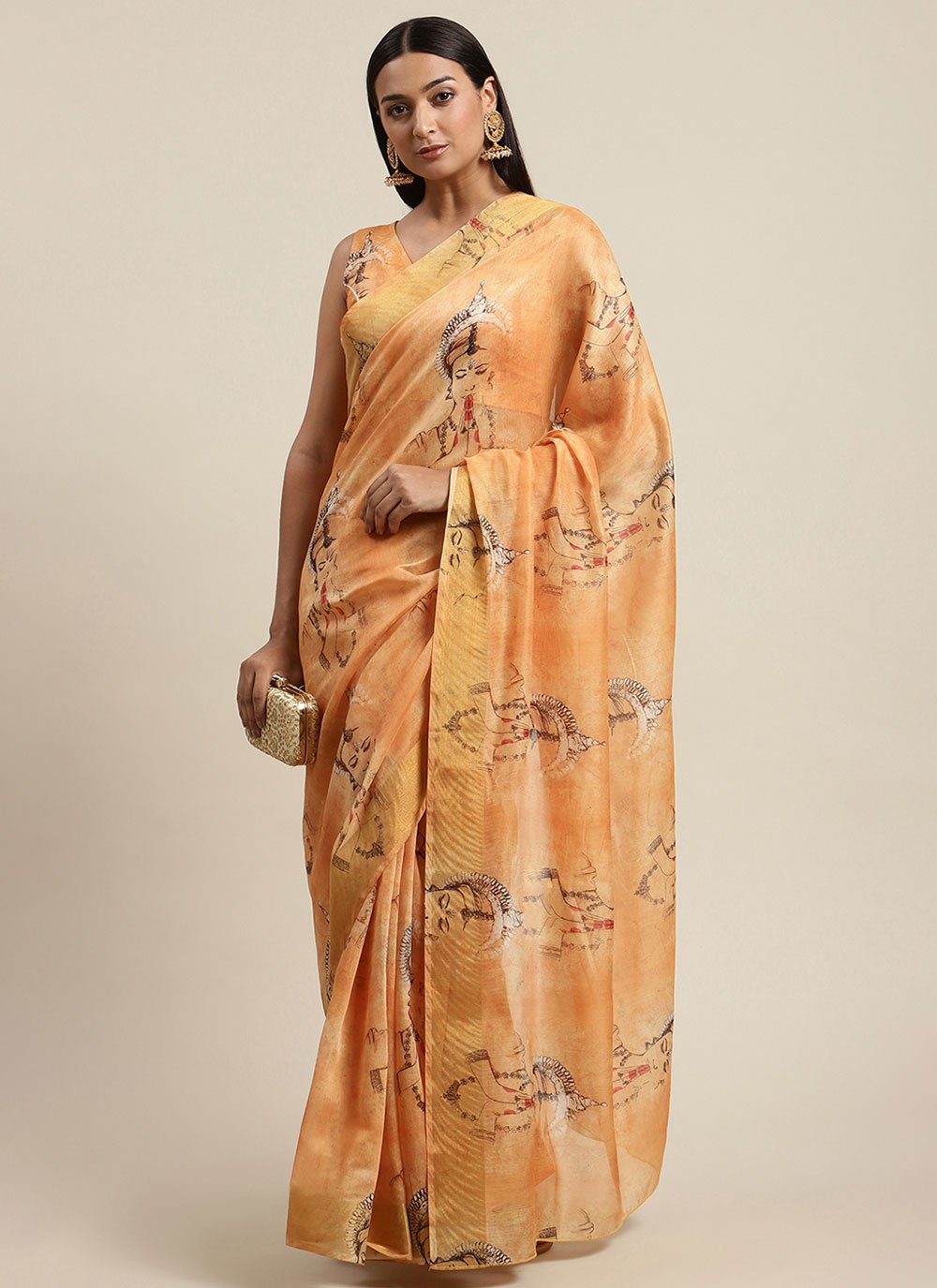 Contemporary Chanderi Multi Colour Digital Print Saree