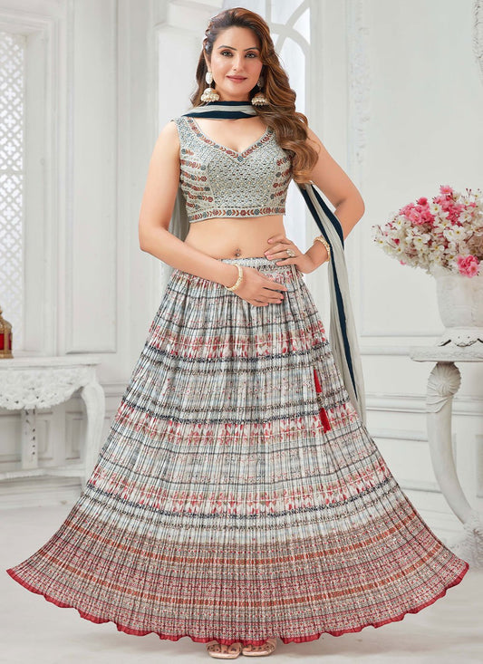 Readymade Lehenga Choli Chinon Multi Colour Print Lehenga Choli