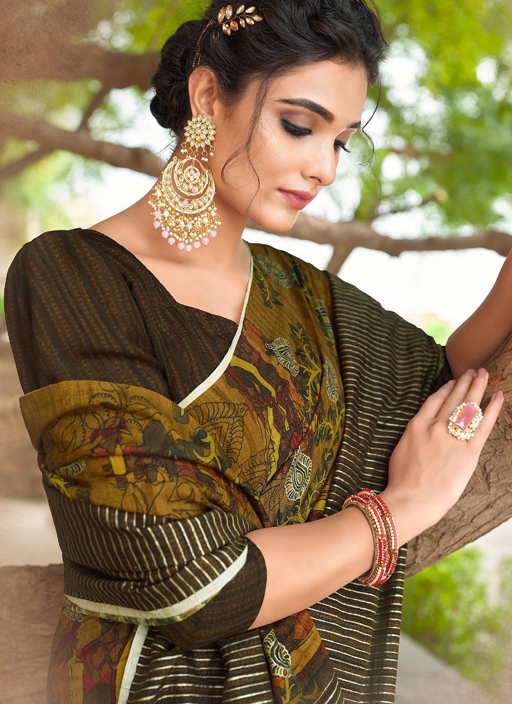 Classic Silk Multi Colour Print Saree