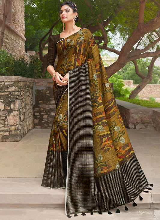 Classic Silk Multi Colour Print Saree