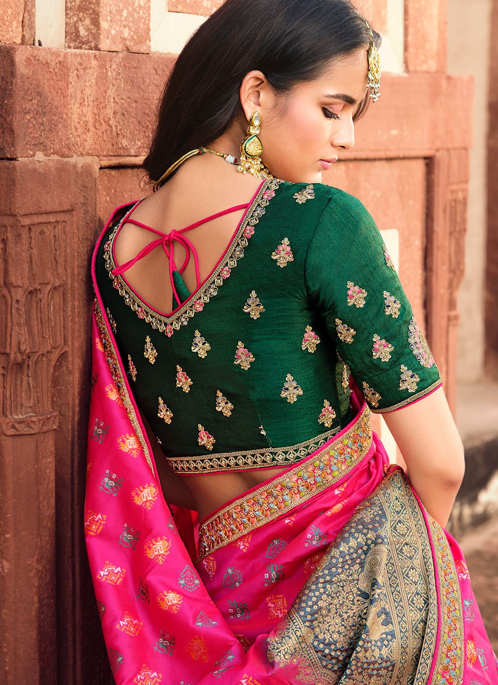 A Line Lehenga Silk Multi Colour Embroidered Lehenga Choli