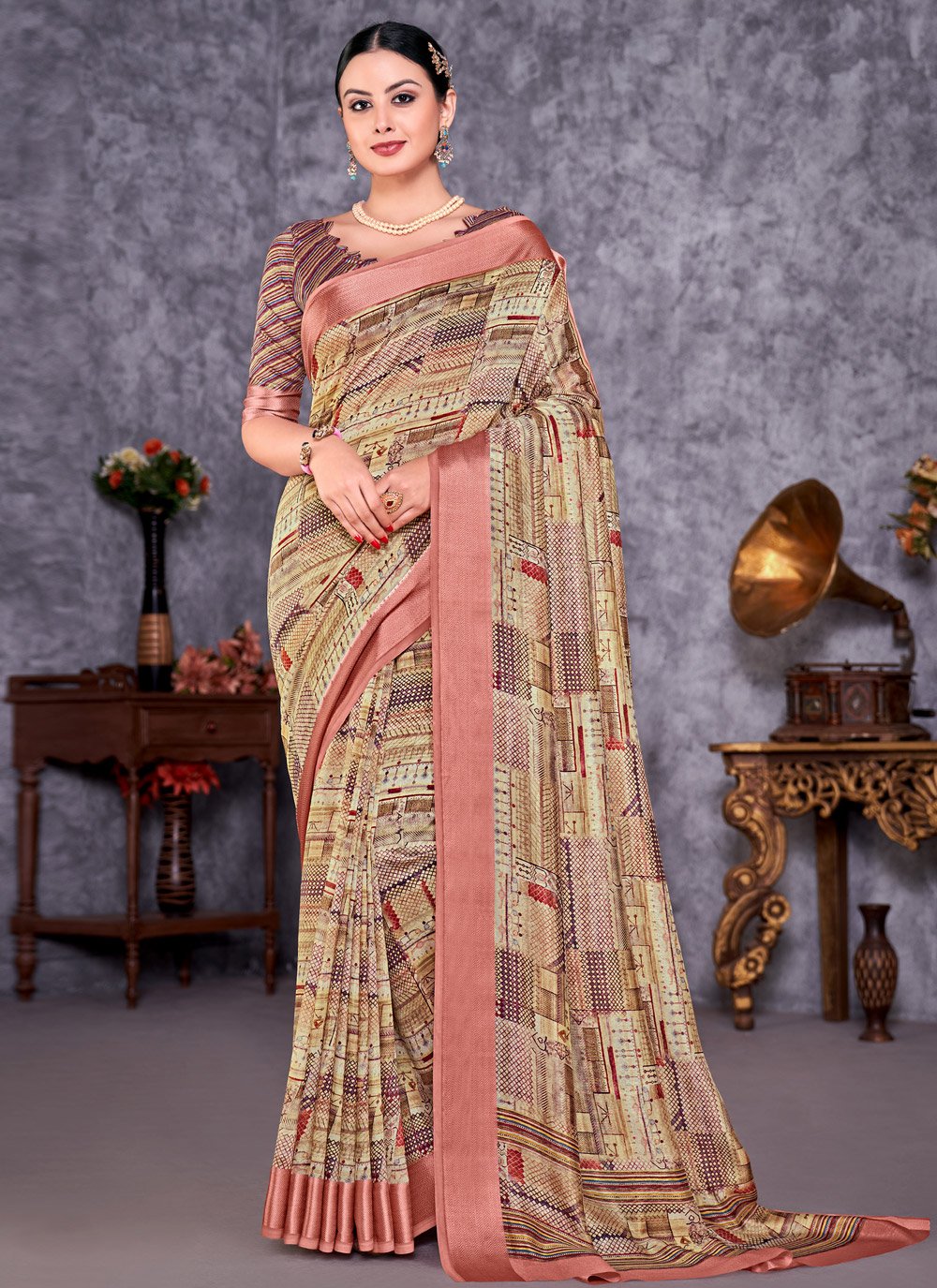 Contemporary Silk Multi Colour Weaving Saree