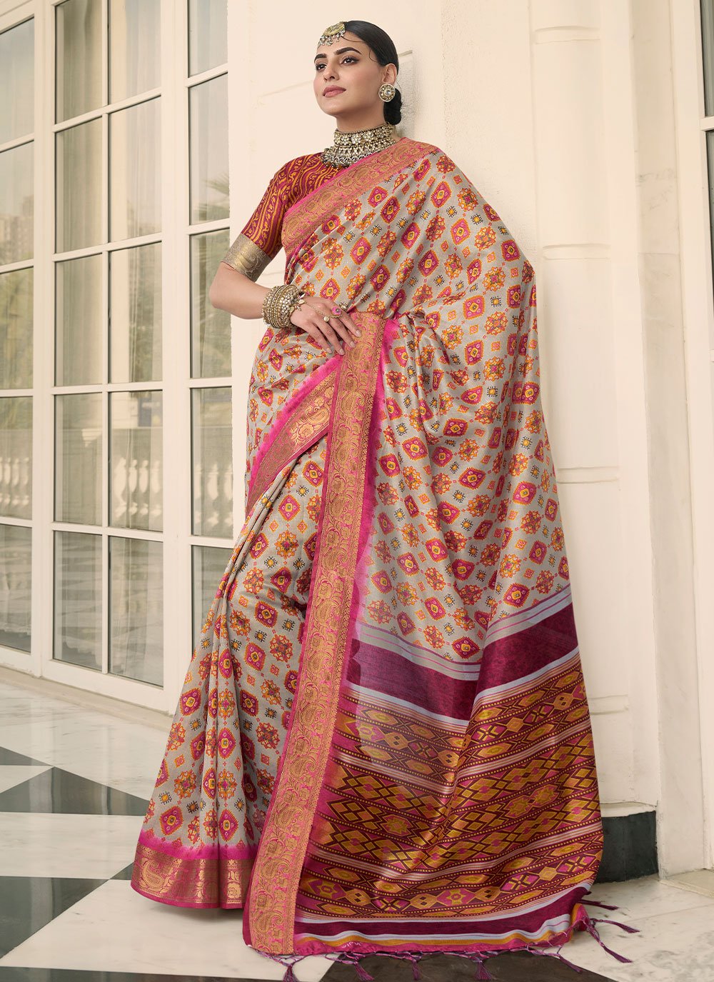 Classic Silk Multi Colour Digital Print Saree