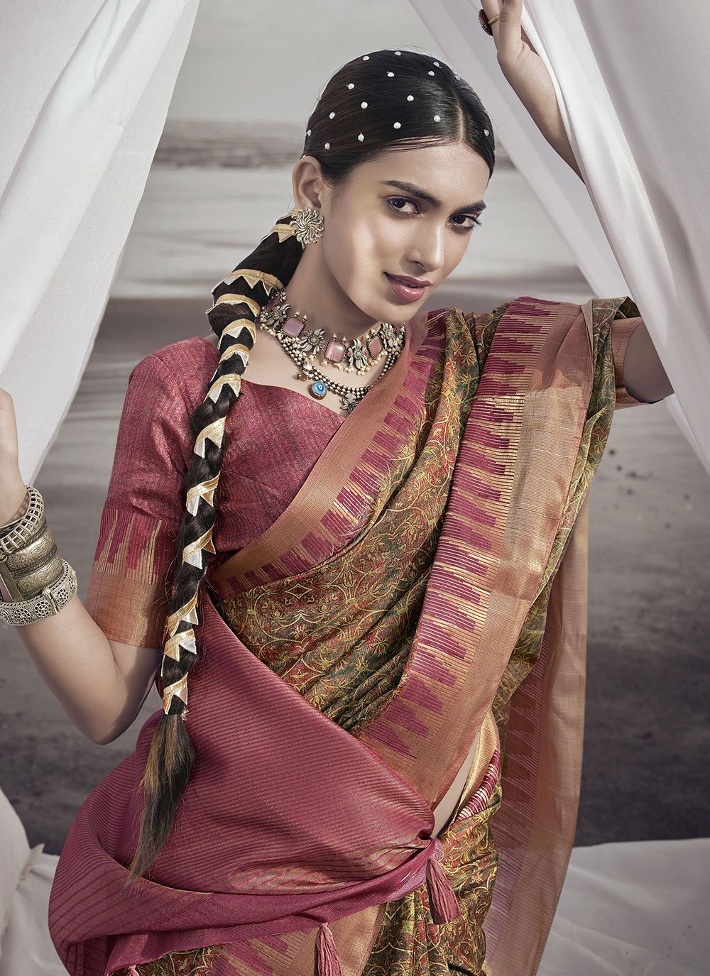 Contemporary Silk Multi Colour Digital Print Saree