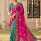 Designer Silk Multi Colour Patch Border Saree