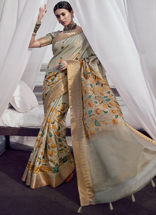 Contemporary Silk Multi Colour Digital Print Saree