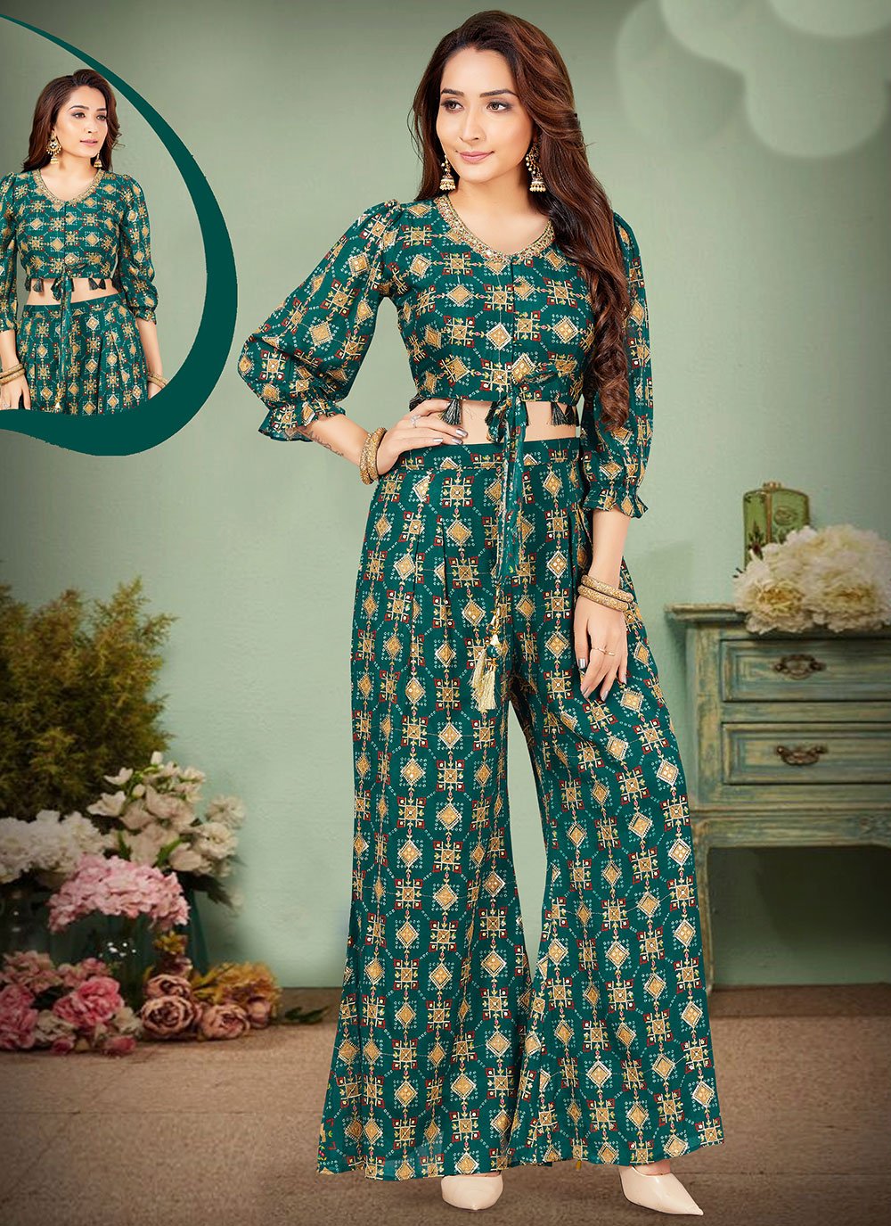 Readymade Style Silk Multi Colour Digital Print Salwar Kameez