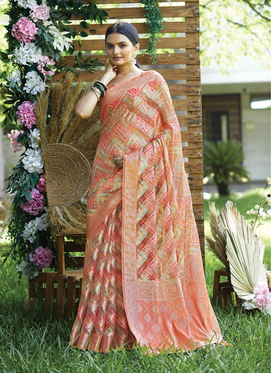 Trendy Saree Silk Multi Colour Print Saree