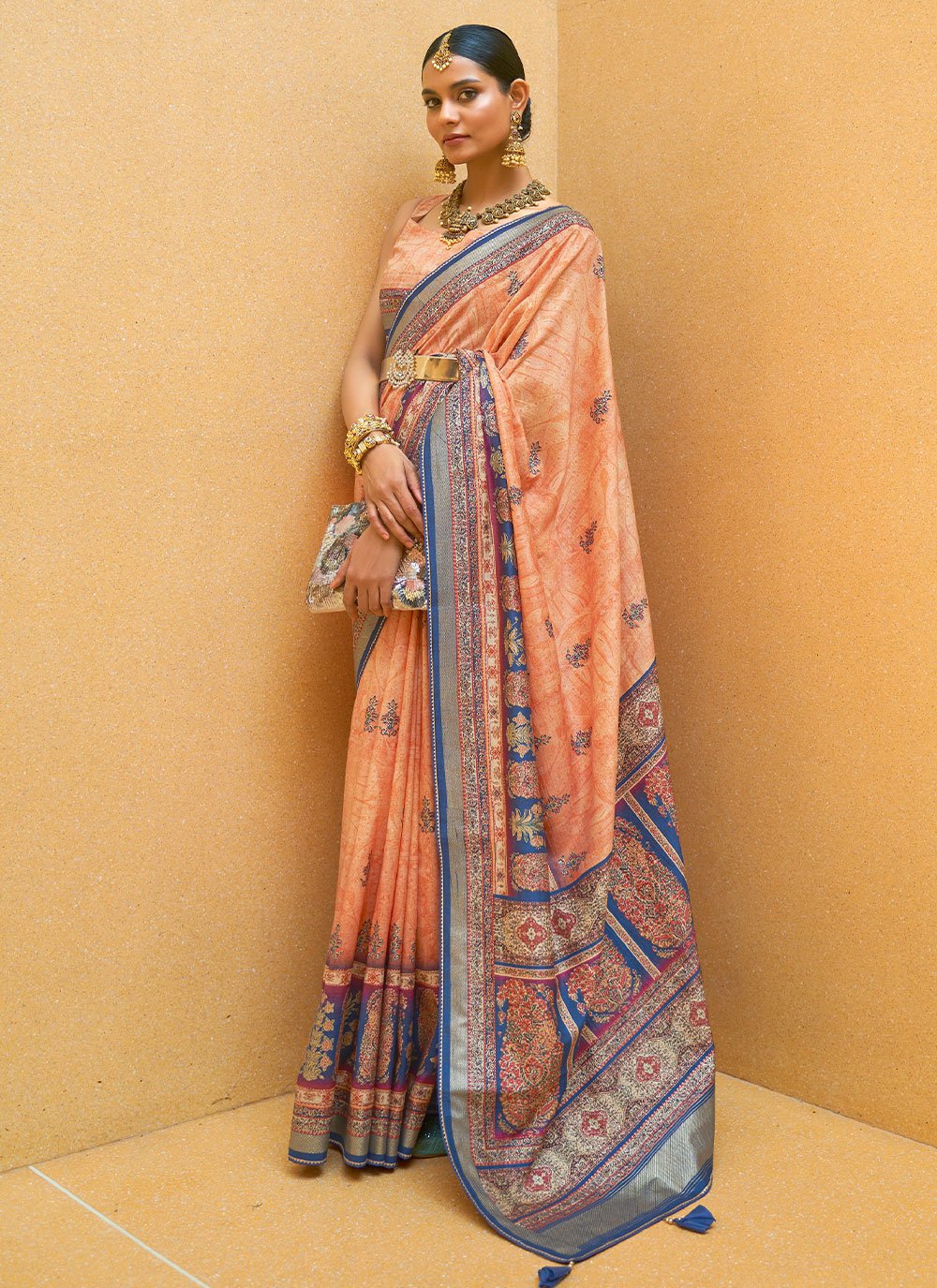 Trendy Saree Silk Multi Colour Woven Saree