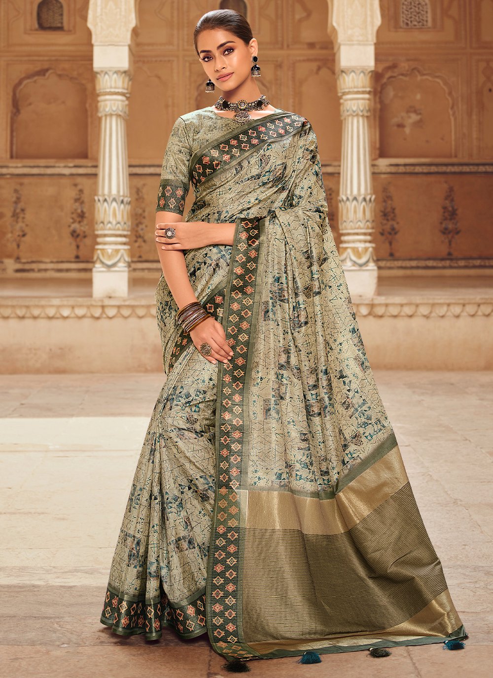 Trendy Saree Silk Multi Colour Digital Print Saree