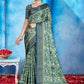 Classic Tussar Silk Multi Colour Patch Border Saree