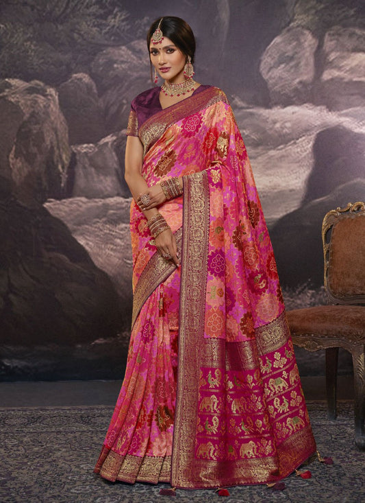 Classic Viscose Multi Colour Weaving Saree