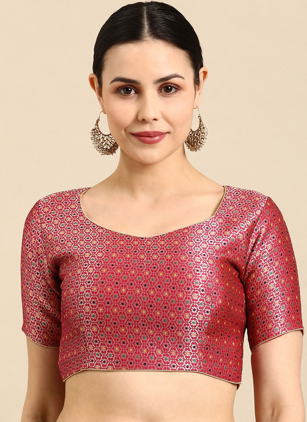 Blouse Banarasi Jacquard Multi Colour Weaving Blouse