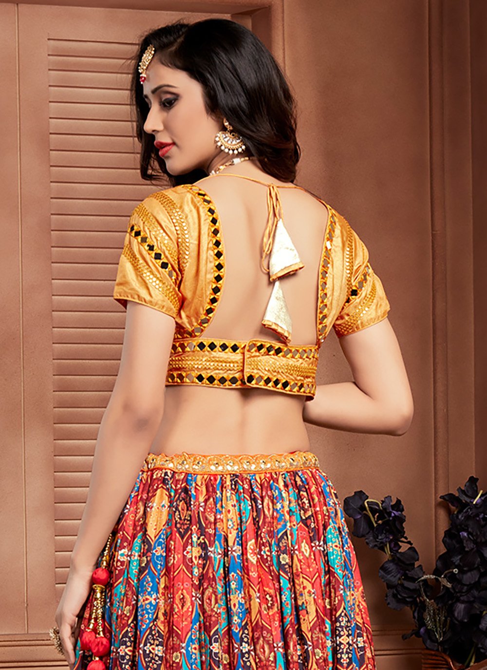 Readymade Lehenga Choli Chinon Multi Colour Print Lehenga Choli