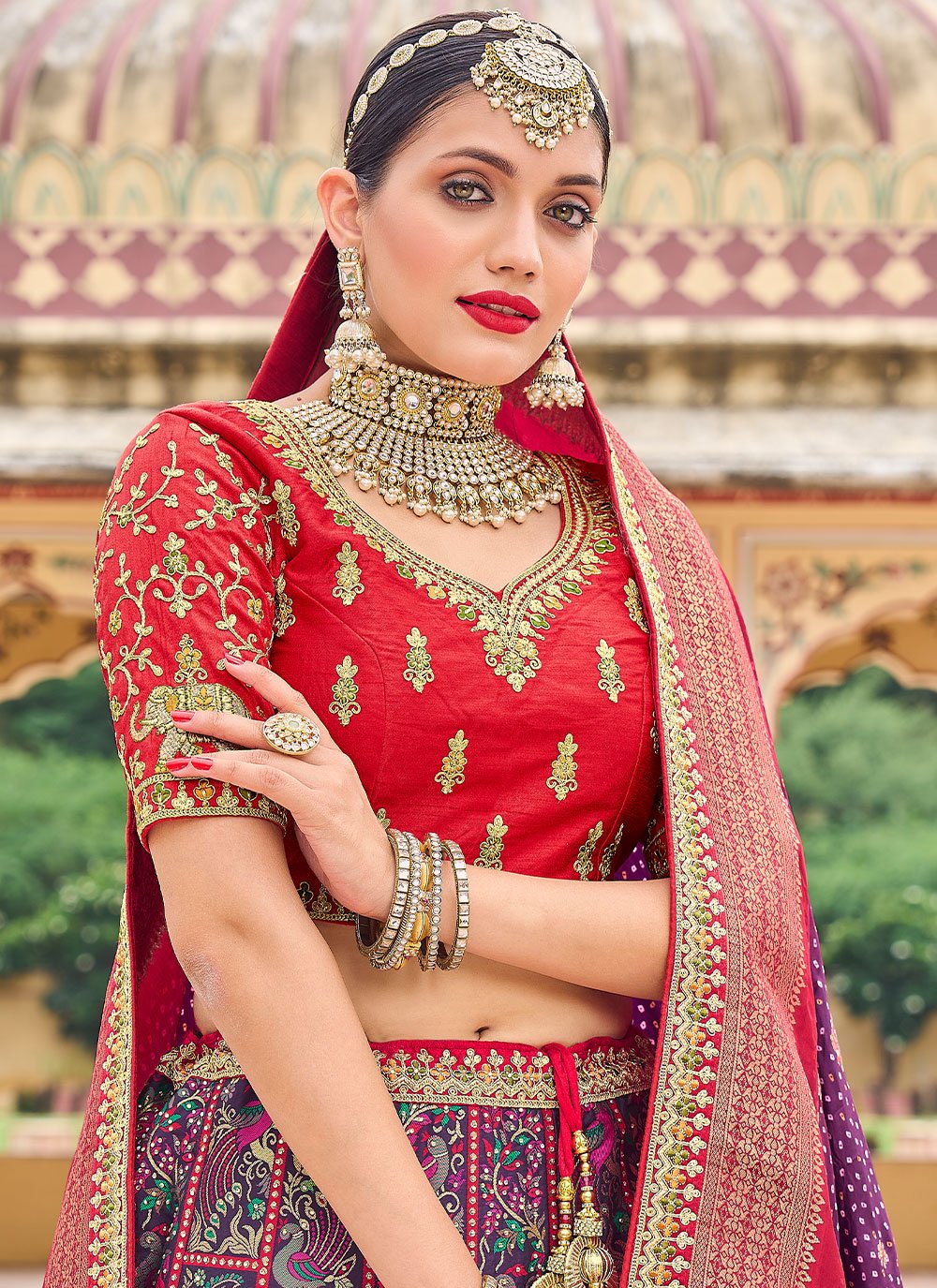 Lehenga Choli Silk Multi Colour Embroidered Lehenga Choli