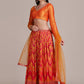 A Line Lehenga Jacquard Silk Multi Colour Woven Lehenga Choli