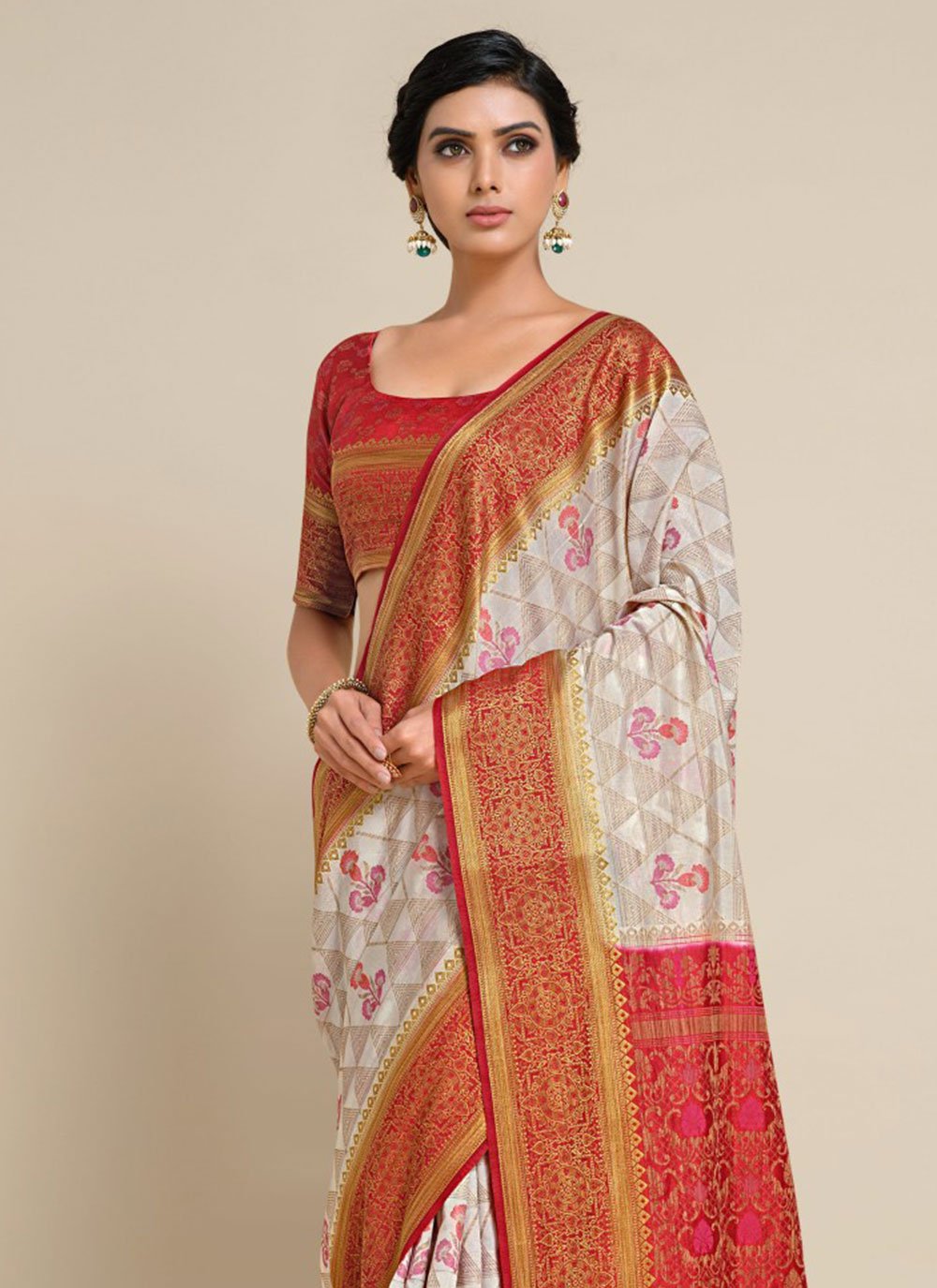 Classic Kanjivaram Silk Multi Colour Zari Saree