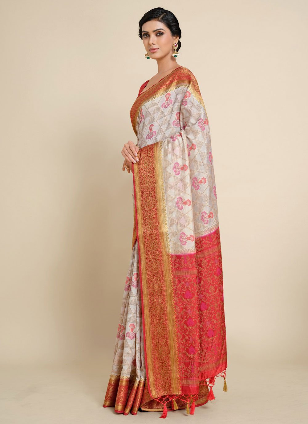 Classic Kanjivaram Silk Multi Colour Zari Saree