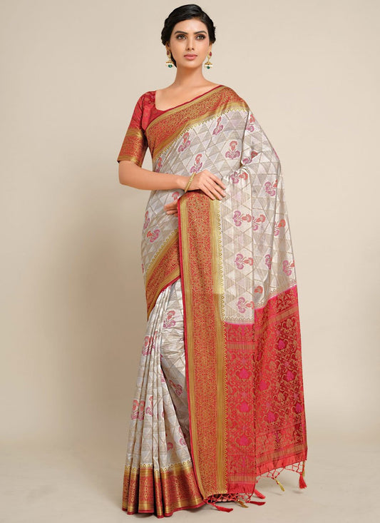 Classic Kanjivaram Silk Multi Colour Zari Saree