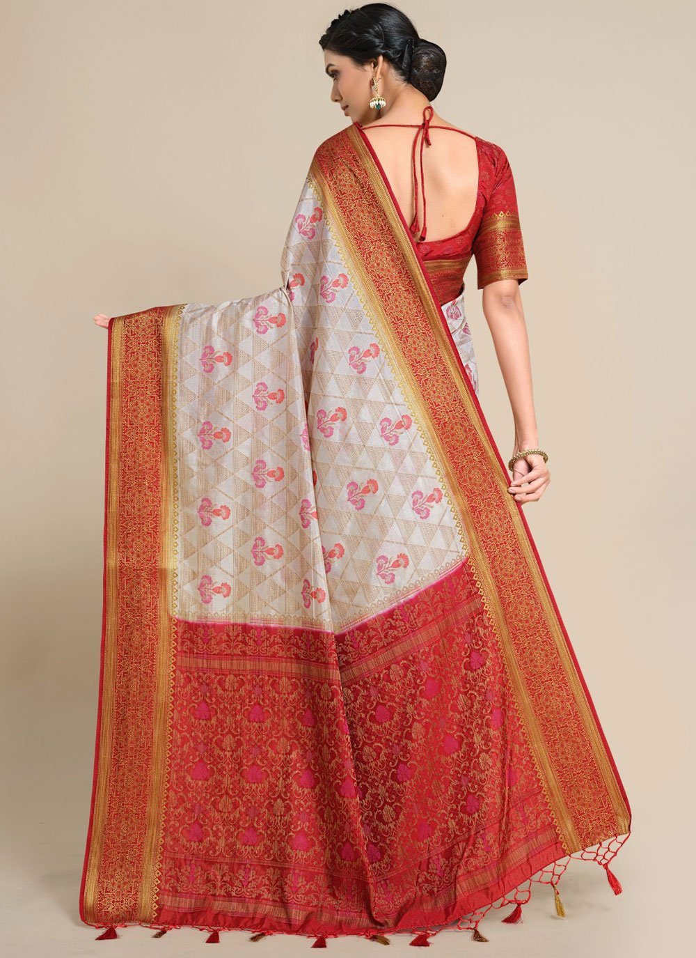 Classic Kanjivaram Silk Multi Colour Zari Saree