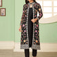 Jacket Style Suit Georgette Black Embroidered Salwar Kameez