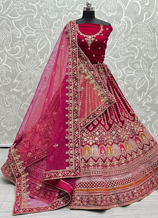 Lehenga Choli Velvet Rani Diamond Lehenga Choli