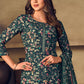 Salwar Suit Muslin Blue Embroidered Salwar Kameez