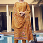 Straight Salwar Suit Muslin Mustard Digital Print Salwar Kameez