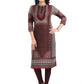 Designer Kurti Muslin Brown Digital Print Kurtis