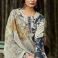 Pakistani Salwar Suit Muslin Viscose Blue Cream Digital Print Salwar Kameez