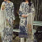 Pakistani Salwar Suit Muslin Viscose Blue Cream Digital Print Salwar Kameez