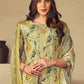 Patiala Suit Muslin Green Embroidered Salwar Kameez