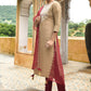 Salwar Suit Cotton Muslin Beige Embroidered Salwar Kameez