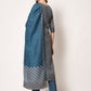 Salwar Suit Muslin Teal Embroidered Salwar Kameez