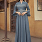 Gown Muslin Grey Embroidered Gown