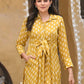 Casual Kurti Muslin Mustard Digital Print Kurtis