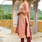 Salwar Suit Cotton Muslin Peach Embroidered Salwar Kameez