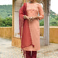 Salwar Suit Cotton Muslin Peach Embroidered Salwar Kameez