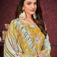 Straight Salwar Suit Muslin Yellow Digital Print Salwar Kameez