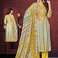 Straight Salwar Suit Muslin Yellow Digital Print Salwar Kameez