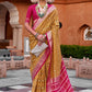 Classic Silk Mustard Rani Foil Print Saree