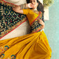Contemporary Silk Mustard Teal Embroidered Saree
