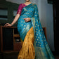 Trendy Saree Banarasi Silk Mustard Turquoise Weaving Saree