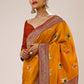 Contemporary Art Banarasi Silk Mustard Woven Saree