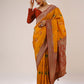 Contemporary Art Banarasi Silk Mustard Woven Saree