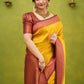 Contemporary Banarasi Silk Mustard Jacquard Work Saree