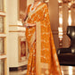 Contemporary Chiffon Mustard Jacquard Work Saree