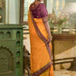 Classic Vichitra Silk Mustard Embroidered Saree