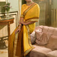 Classic Chinon Mustard Embroidered Saree