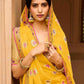 Classic Chiffon Mustard Foil Print Saree